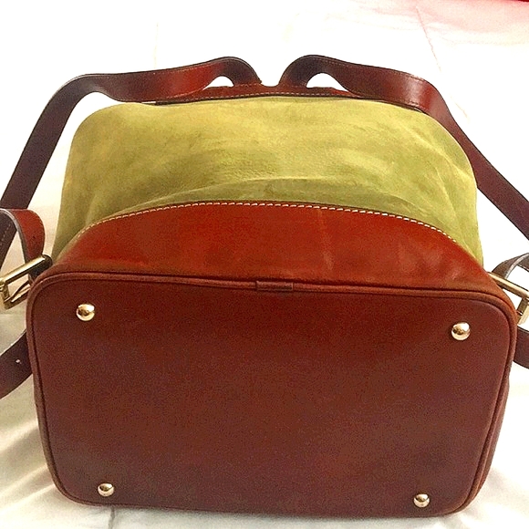DOONEY & BOURKE Green Nubuck Leather Backpack EUC VINTAGE Y2K AUTHENTIC - Picture 6 of 16